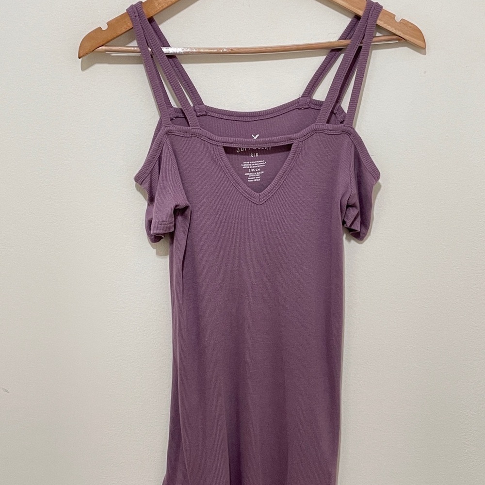 American Eagle Soft & Sexy Ribbed Purple Top, Size Small